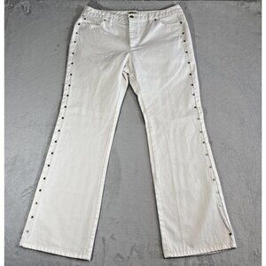 Michael Kors White Denim Greenwich Fit Bootcut Women’s Pants Size 14 Flared Boho